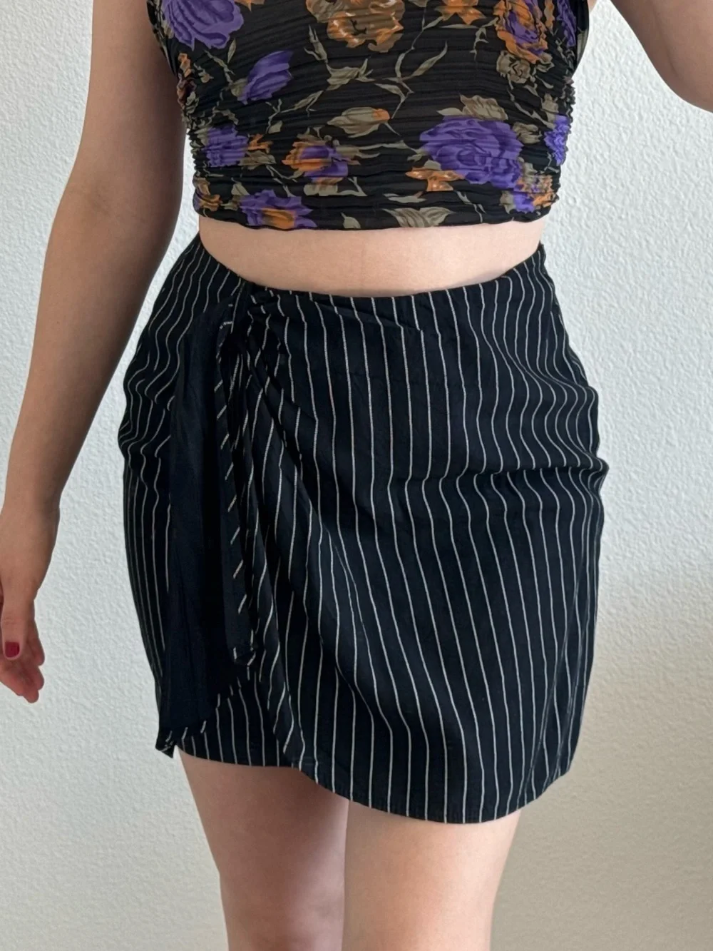 Vintage Via Max Faux Wrap Mini Skirt